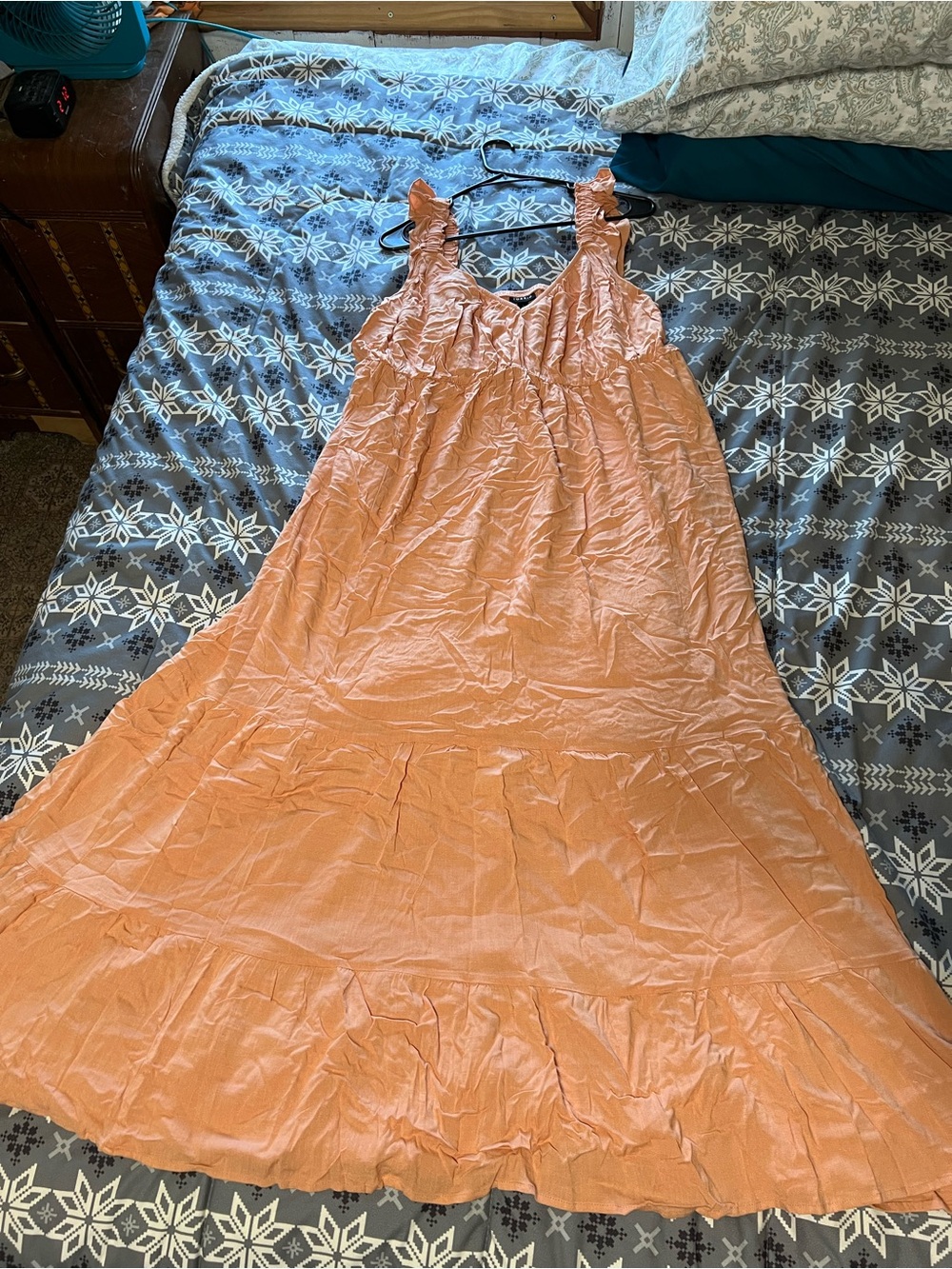 torrid Peach Ruffle Strap Maxi Dress